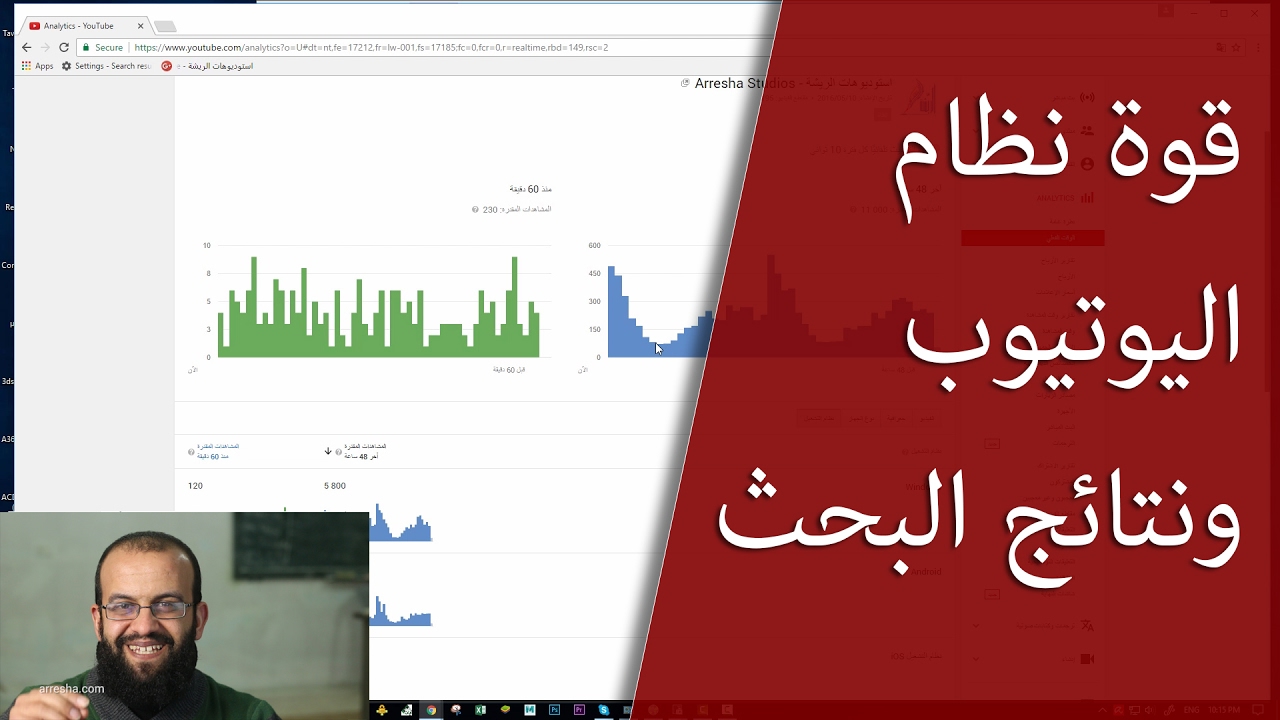 احصائيات اليوتيوب قسم الوقت الفعلي وفيديو تصدر نتائج البحث وقوة أنظمة اليوتيوب