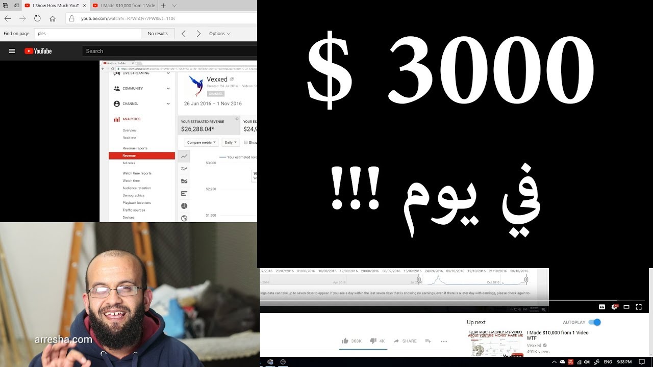 كم يربح اليوتيوبرز أصحاب القنوات المتوسطة.  قد يشجعك لبدئ قناة  للربح من اليوتيوب. #ليس_أنا