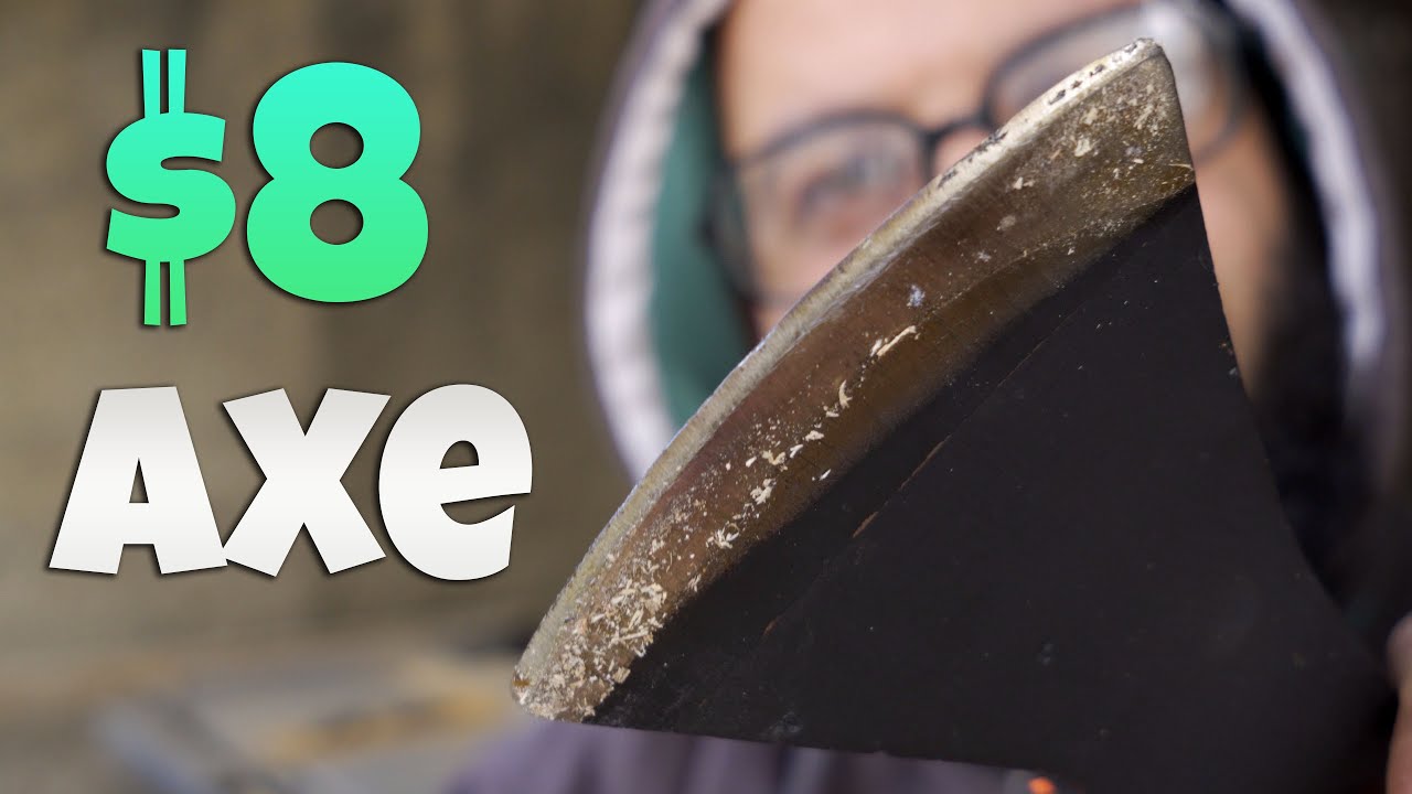 how to sharpen a cheap axe using belt sander, and make it razor sharp