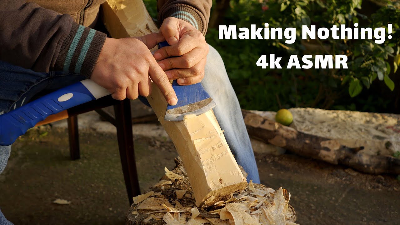 ASMR Wood Carving, preparing Olive wood for future projects.